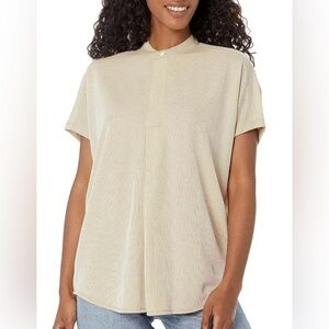 Club Monaco Light Tan Collar Button Blouse